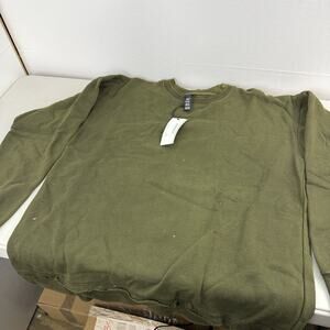 OTHER UK Olive Green Sweatshirt Frayed Oversized Size Medium NWT
